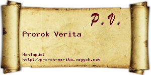 Prorok Verita névjegykártya